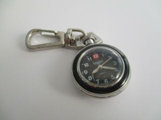 Dakota Analog Key Chain Watch - Black & Silver Tone - 1.  25 " Diameter -