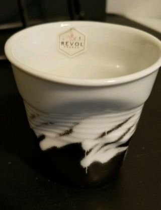 Revol French Porcelain Crumpled Cup Shot Glass Signed Jimmy Style