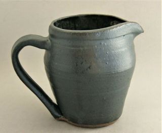 Vintage Hand Thrown Studio Pottery Pitcher Black Charcoal
