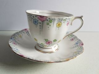 Royal Albert Lynton Tea Cup And Saucer Bone China Vintage