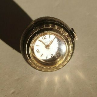 Carravelle Pendant Watch Antique Art Deco Swiss Black Gold Enamel Ball