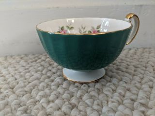 Hard To Find Aynsley Green With Pink Roses Tea Cup - - 2