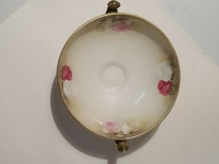 Rs Prussia Double Handled Footed Bowl Hand Painted - Roses Gold Trim 5”