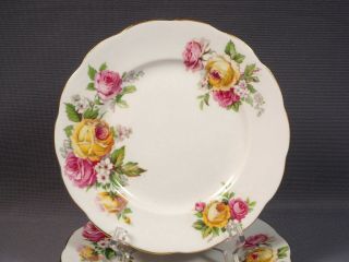 Queen Anne Manor Roses Floral Fine Bone China Luncheon Salad Plate (s)