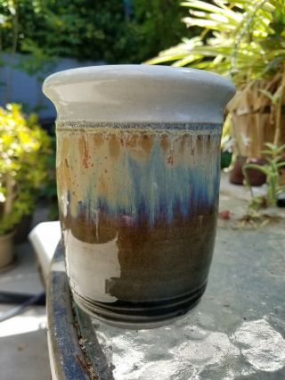 Handmade Ceramic Coffee Mug Set Of 4 By Artist Betor No Handles Palm Size