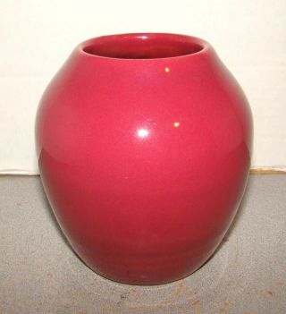 Vintage Cliftwood Art Pottery Maroon Red Vase
