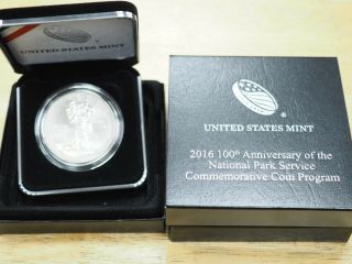 2016 P $1 100th Anniversary National Park Service Uncirculated Silver Dollar