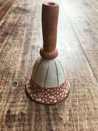 HAND CRAFTED PAINTED TERRA COTTA CLAY CERAMIC POTTERY BELL 3
