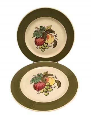 Metlox Poppytrail Provincial Fruit Green - 10.  5 " Dinner Plates