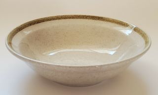 Country Living Stoneware Cereal Bowl Japan Speckled Yellow Rim Yamaka 6 1/2 "