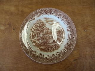 Churchill England Currier & Ives Harvest Brown Dinner Plate 10 3/8 " 2 Available
