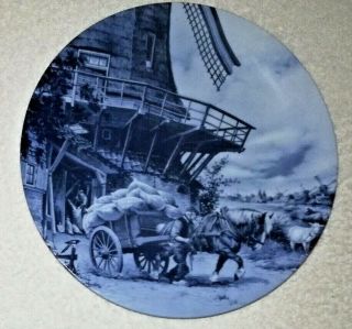Ter Steege Bv Delft Blauw Hand Decorated In Holland Plate Windmill Horse Buggy