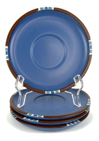 Dansk Mesa Blue Set Of 4 Stone Craft Saucers Japan