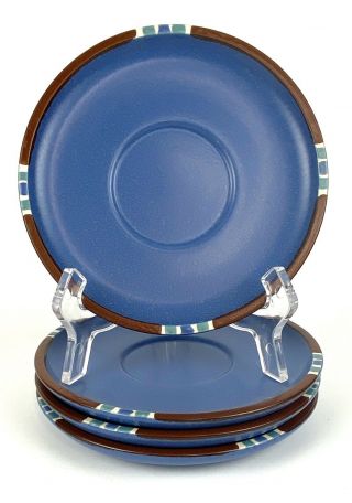 Dansk MESA Blue Set of 4 Stone Craft Saucers Japan 2