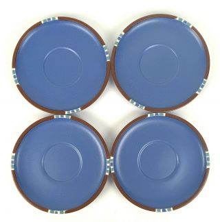 Dansk MESA Blue Set of 4 Stone Craft Saucers Japan 3