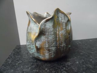 Stangl Art Pottery Antique Gold Leaf Tulip Flower Pot Vase 5145