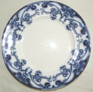 Royal Staffordshire England Flow Blue Iris Dinner Plate 10 1/4 "