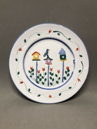 Mesa International 9 " Plate Bird Houses & Tulips Spring Hand Crafted In Hungary