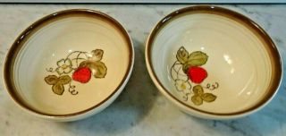 Vintage Poppytrail By Metlox California Strawberry 2 - 5 5/8 " Cereal Bowls