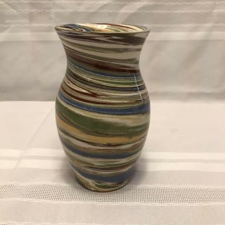 Vintage Desert Sands Pottery Mission Swirl Vase 6 "