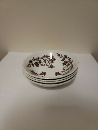 J & G Meakin Royal Staffordshire Windsong Dark - Brown Cereal Bowl Set Of 4