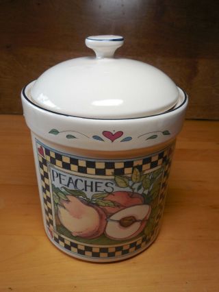 Certified Susan Winget Fruit Peaches Canister W Lid 6 3/8 " 1 Available