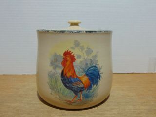 Home And Garden Party Rooster Cookie Jar Canister Stoneware 2001