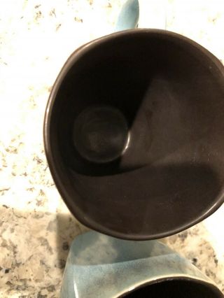 Turquoise Blue Brown Threshold Elemental Ocean Mug Cup Stoneware SET of 2 2