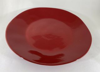 Marin Red By Crate & Barrel Stoneware 10.  5 Inch Plate Crafted In Portugal Disc.