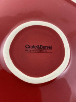 Marin Red by Crate & Barrel Stoneware 10.  5 inch Plate Crafted in Portugal Disc. 2