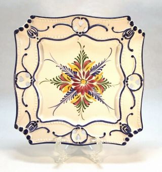 Rccl Porcelain Hand Painted Dish Made In Portugal.  Floral Pattern.