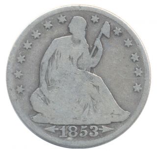 1853 O Orleans Arrows & Rays Seated Half Dollar Choice Good G Coin