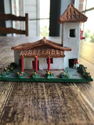 Hand Crafted Painted Clay Ceramic Decorative House