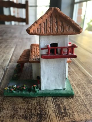 HAND CRAFTED PAINTED CLAY CERAMIC Decorative HOUSE 2