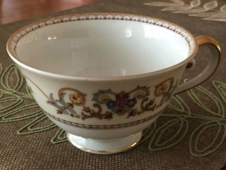 Meito Ivory China " Ceremonial " Footed Teacup Occupied Japan 1945 - 52