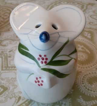Vintage N S Gustin Co Ceramic Hand Painted Mouse Cheese Shaker