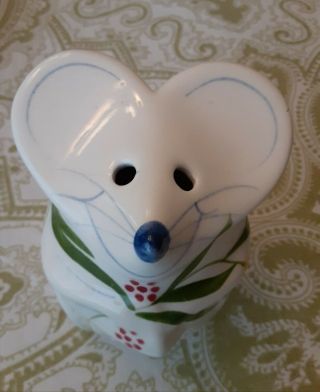 Vintage N S Gustin Co Ceramic Hand Painted Mouse Cheese Shaker 2