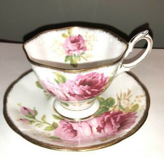 Vintage Royal Albert Tea Cup & Saucer American Beauty Roses Bone China England