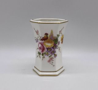 Royal Crown Derby Posies Hexagonal Vase Cup Vintage Bone China Made In England