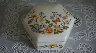Vintage Aynsley Fine Bone China Cottage Garden Trinket Box,  England