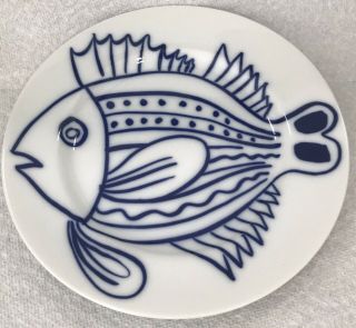 Fitz & Floyd Les Fish Blue Salad Plate 7 5/8 "