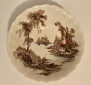 Vintage Johnson Brothers " The Old Mill " - 8 1/4 " Vegetable Bowl Made In England