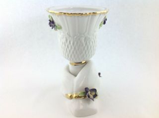 Vintage Ceramic Hand Holding a goblet Vast with Violet Flowers 5 