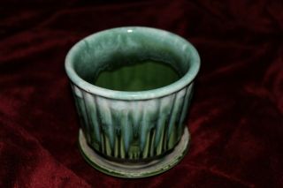 Vintage Mccoy 0372 Glazed Ceramic Planter Green Bamboo Made In Usa