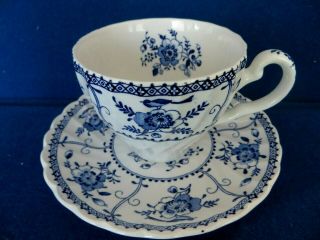 Johnson Bros Indies Blue Cup & Saucer (s) England Ironstone Floral,  Birds Int Des
