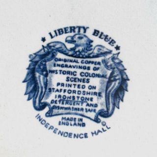 3 Liberty Blue Dinner Plates Staffordshire Ironstone Independence Hall,  10 