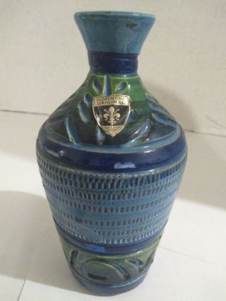 Florentine Hand Made In Italy Vase Blue Green Art