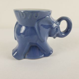 Frankoma Pottery Republican Political Mug 1970 Gop Elephant Blue