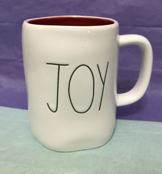 Rae Dunn Joy Mug Red Inside Green Ll Christmas 2019 Coffee Cup/mug