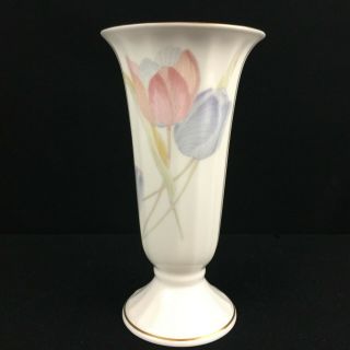 Vtg Flower Vase By Mikasa Swiss Garden Bone China Floral Cr009 Japan